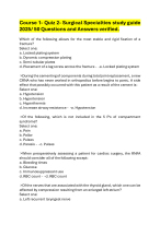 Course 1- Quiz 2- Surgical Specialties study guide 2025/ 50 Questions and Answers verified.