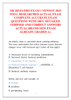 NR 283 PATHO EXAM 1 NEWEST 2025  WELL RESEARCHED ACTUAL EXAM  COMPLETE ACCURATE EXAM  QUESTIONS
