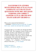 SALESFORCE PLATFORM DEVELOPER II 2025 ACTUAL EXAM COMPLETE ACCURATE ...