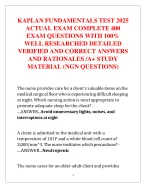 KAPLAN FUNDAMENTALS TEST 2025 COMPLETE 400 EXAM QUESTIONS WITH ANSWERS ...