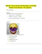 BIOL251: Human Anatomy & Physiology I w/Lab 2026 Module 3 Exam R