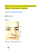 BIOL252: Human Anatomy & Physiology II w/Lab Module 5 Exam Review / questions Module 5 The Respirat