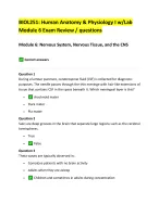 BIOL251: Human Anatomy & Physiology I w/Lab  Module 6 Exam Review / questions Module 6: Nervous Sys