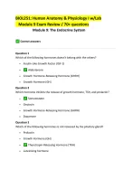 BIOL251: Human Anatomy & Physiology I w/Lab   Module 9 Exam Review / 70+ questions  Module 9: The E