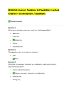 BIOL251: Human Anatomy & Physiology I w/Lab Module 4 Exam Review / question