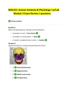 BIOL251: Human Anatomy & Physiology I w/Lab  Module 3 Exam Review / questions