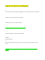 HISTORY 104 : Sophia US History Final Milestone :Questions & Answers (LATEST-2020/21, All Correct)