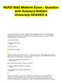 NURS 6660 Midterm Exam - Question with Answers-Walden University.GRADED A