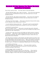 Macbeth 20 Key Quotes For Exam Revision Questions & Answers - DocMerit