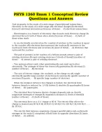 PHYS 1260 Exam 1 Conceptual Review Questions and Answers - DocMerit