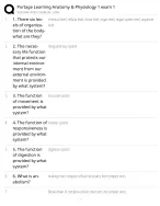 Portage Learning Anatomy and Physiology 1 exam 1 Questions and Answers ...