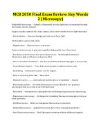 MCB 2050 Final Exam Review: Key Words 2 (Microsopy)