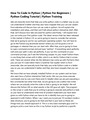 how to code in phython for beginers