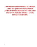I HUMAN CASE WEEK #7 49 YEAR OLD PATIENT (CLASS 6512) REASON ENCOUTER ...