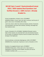 NR 507 Quiz 2 week 7 Gastrointestinal (Latest 2025 / 2026 Update)Real Questions and Verified Answer