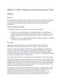NR 500 Week 4: APN Professional Development Plan Paper