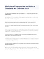 Workplace Emergencies and Natural Disasters: An Overview 2023