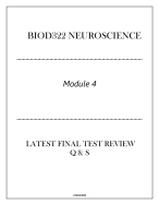 BIOD322 Neuroscience (Module 4) Latest Final Test Review Q & S 2024.
