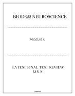 BIOD322 Neuroscience (Module 6) Latest Final Test Review Q & S 2024.