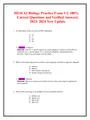 HESI A2 Biology Practice Exam V1| 100% Correct Questions and Verified ...