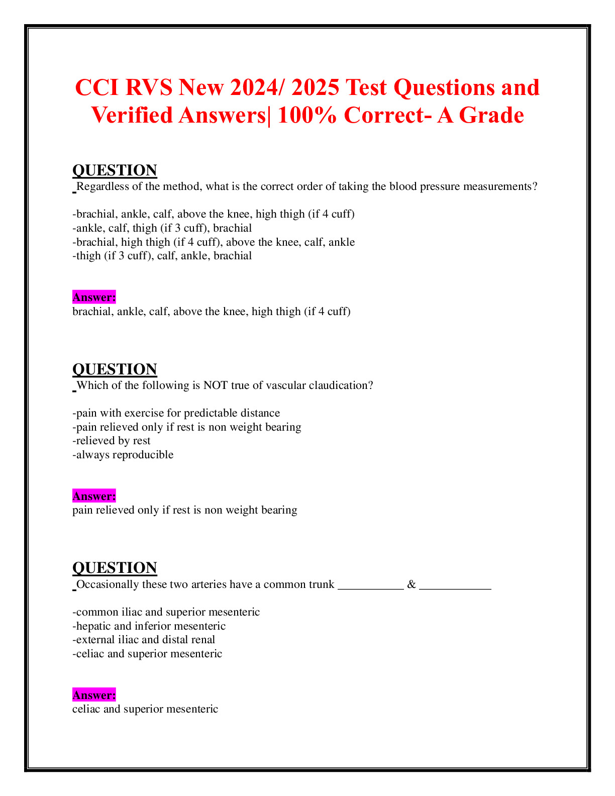 CCI RVS Exams (New 2024/ 2025 Updates BUNDLED TOGETHER ITH COMPLETE ...
