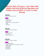 NSG223/ NSG 223 Exam 2: (New 2024/ 2025 Update) Med Surg II Review ...