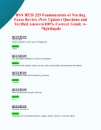 BSN HESI 225 Fundamentals of Nursing Exams (New 2024/ 2025 Updates BUNDLED TOGETHER PACKAGE WITH SOLUTIONS) Questions and Verified Answers|100% Correct| Grade A- Nightingale