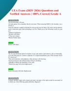 CEA Exam (2025/2026 Update) Questions and Verified Answers|100% Correct ...