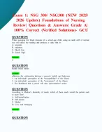Exam 1: NSG 300/ NSG300 (NEW 2025/ 2026 Update) Foundations of Nursing ...