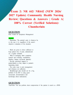 Exam 2: NR 442/ NR442 (NEW 2026/ 2027 Update) Community Health Nursing Review| Questions & Answers | Grade A| 100% Correct (Verified Solutions) -Chamberlain