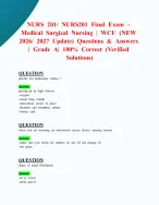 NURS 201/ NURS201 Final Exam – Medical Surgical Nursing | WCU (NEW 2026 ...