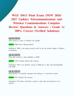 WGU D413 Final Exam (NEW 2026/ 2027 Update) Telecommunications and Wireless Communications Complete Review| Questions & Answers | Grade A| 100% Correct (Verified Solutions)