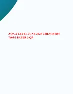 AQA A LEVEL JUNE 2025 CHEMISTRY 7405/ 3 PAPER 3 QUESTION PAPER