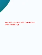 AQA A LEVEL JUNE 2025 CHEMISTRY 7405/ 1 PAPER 1 QUESTION PAPER