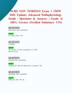NURS 5315/ NURS5315 Exam 1 (NEW 2026 Update) Advanced Pathophysiology Guide | Questions & Answers |...