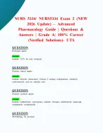 NURS 5334/ NURS5334 Exam 2 (NEW 2026 Update) – Advanced Pharmacology Guide | Questions & Answers | G...