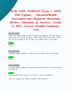NURS 5220/ NURS5220 Exam 1 (NEW 2026 Update) – Advanced Health Assessment and Diagnostic Reasoning R...
