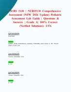 NURS 5130 / NURS5130 Comprehensive Assessment (NEW 2026 Update) Pediatric Assessment Lab Guide| Ques...