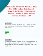 NURS 5366/ NURS5366 Module 3 Quiz (New 2026 Update) Principles of Research in Nursing | Questions &...
