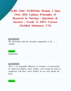 NURS 5366/ NURS5366 Module 2 Quiz (New 2026 Update) Principles of Research in Nursing | Questions &...