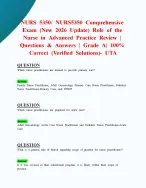 NURS 5350/ NURS5350 Comprehensive Exam (New 2026 Update) Role of the Nurse in Advanced Practice Revi...