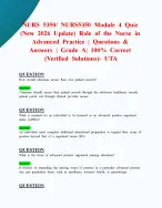 NURS 5350/ NURS5350 Module 4 Quiz (New 2026 Update) Role of the Nurse in Advanced Practice | Questio...