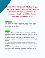 NURS 5350/ NURS5350 Module 1 Quiz (New 2026 Update) Role of the Nurse in Advanced Practice | Questio...