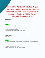 NURS 5350/ NURS5350 Module 2 Quiz (New 2026 Update) Role of the Nurse in Advanced Practice Guide | Q...