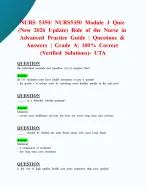 NURS 5350/ NURS5350 Module 3 Quiz (New 2026 Update) Role of the Nurse in Advanced Practice Guide | Q...
