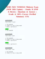 NURS 5433/ NURS5433 Midterm Exam (NEW 2026 Update) – Family II (FNP 2) Review | Questions & Answers...