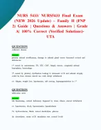 NURS 5433/ NURS5433 Final Exam (NEW 2026 Update) – Family II (FNP 2) Guide | Questions & Answers | G...