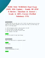 NURS 5434/ NURS5434 Final Exam (NEW 2026 Update) – Family III (FNP 3) Review | Questions & Answers |...