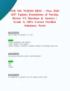 NUR 104/ NUR104 HESI – (New 2026/ 2027 Update) Foundations of Nursing Review V1| Questions & Answers | Grade A| 100% Correct (Verified Solutions)- Fortis