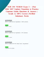 NUR 210/ NUR210 Exam 2 – (New 2026/ 2027 Update) Transition to Practice-Capstone Guide| Questions & Answers | Grade A| 100% Correct (Verified Solutions)- Fortis